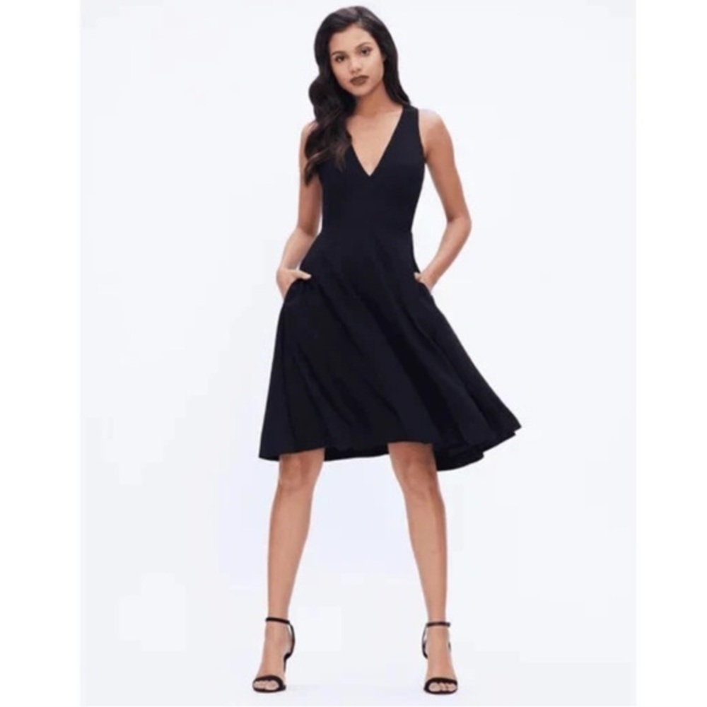 Dress The Population Black Catalina Fit & Flare Cocktail Dress $182 XS